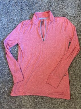 Toad&Co Heathered Rose Pink Quarter-Zip Pullover